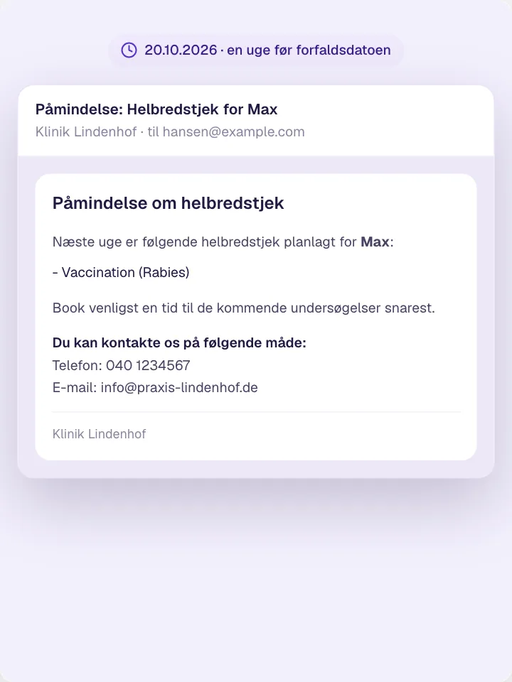 Påmind i stedet for at ringe rundt