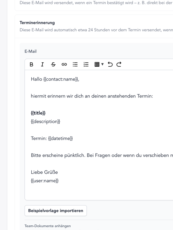 Automatiske påmindelses-e-mails