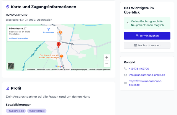Egen terapeut hjemmeside på theratap.de