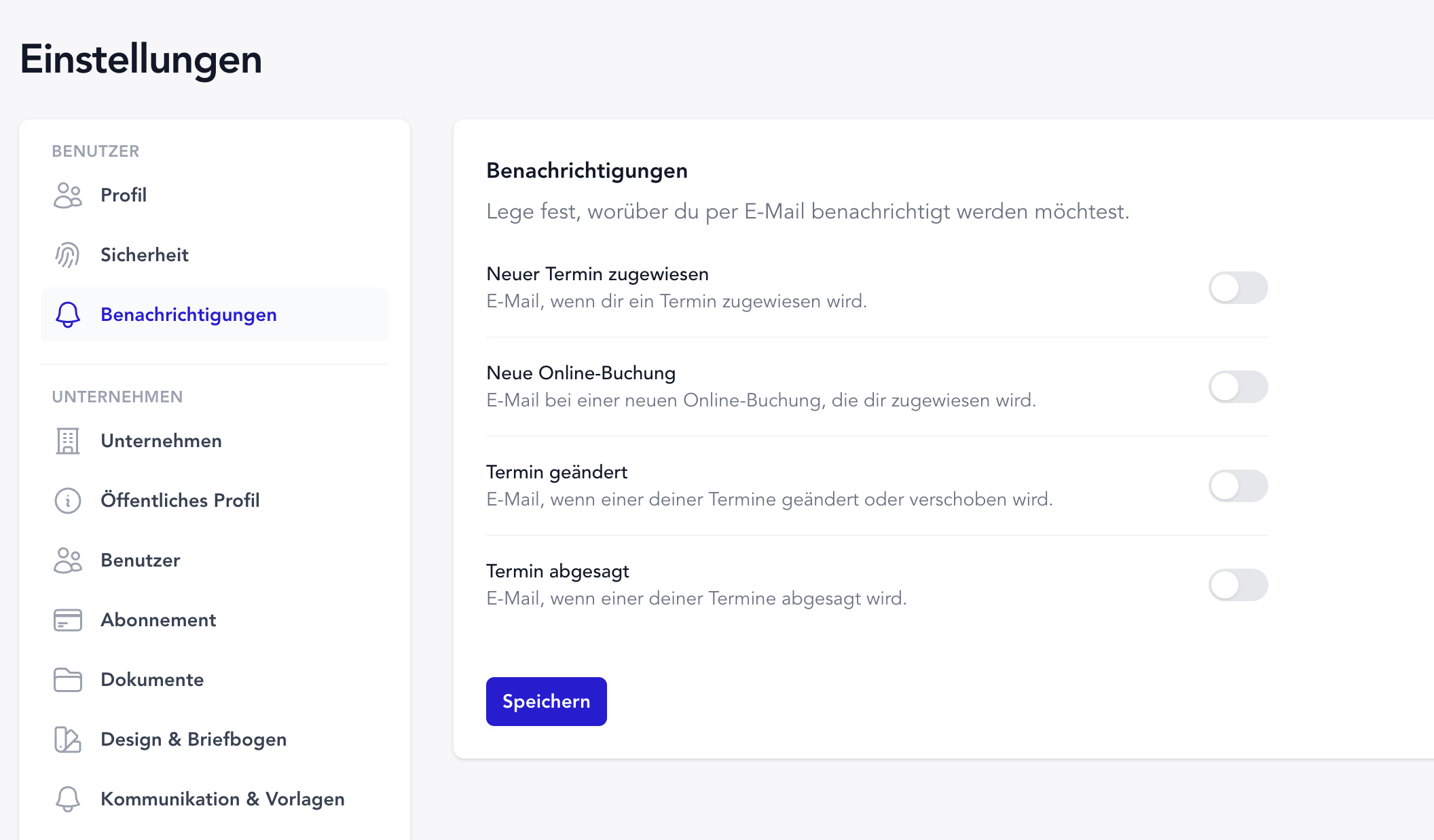 Mine notifikationer: aftaleopdateringer pr. e-mail