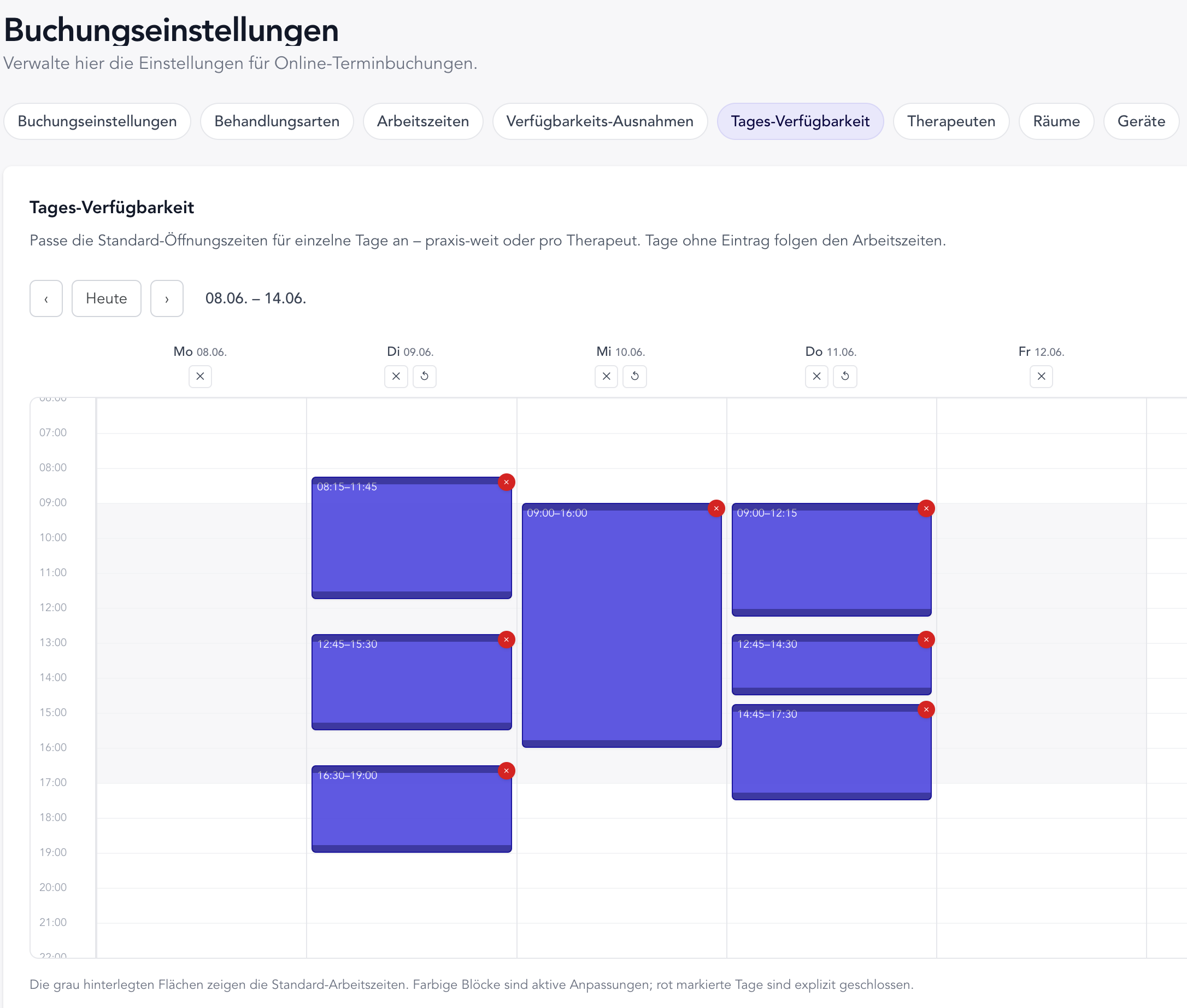 Daglig tilgængelighed i online-booking